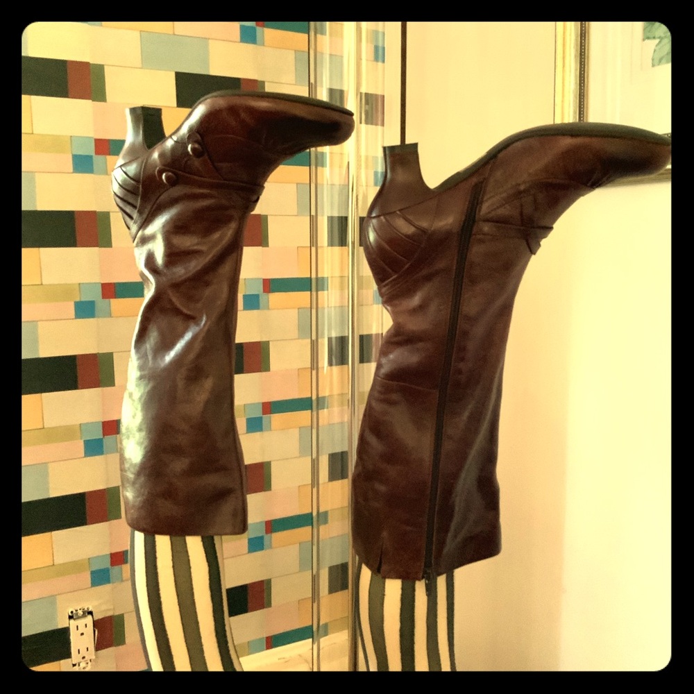 Mix Mooz Two Step Leather High Shaft Brown Boot